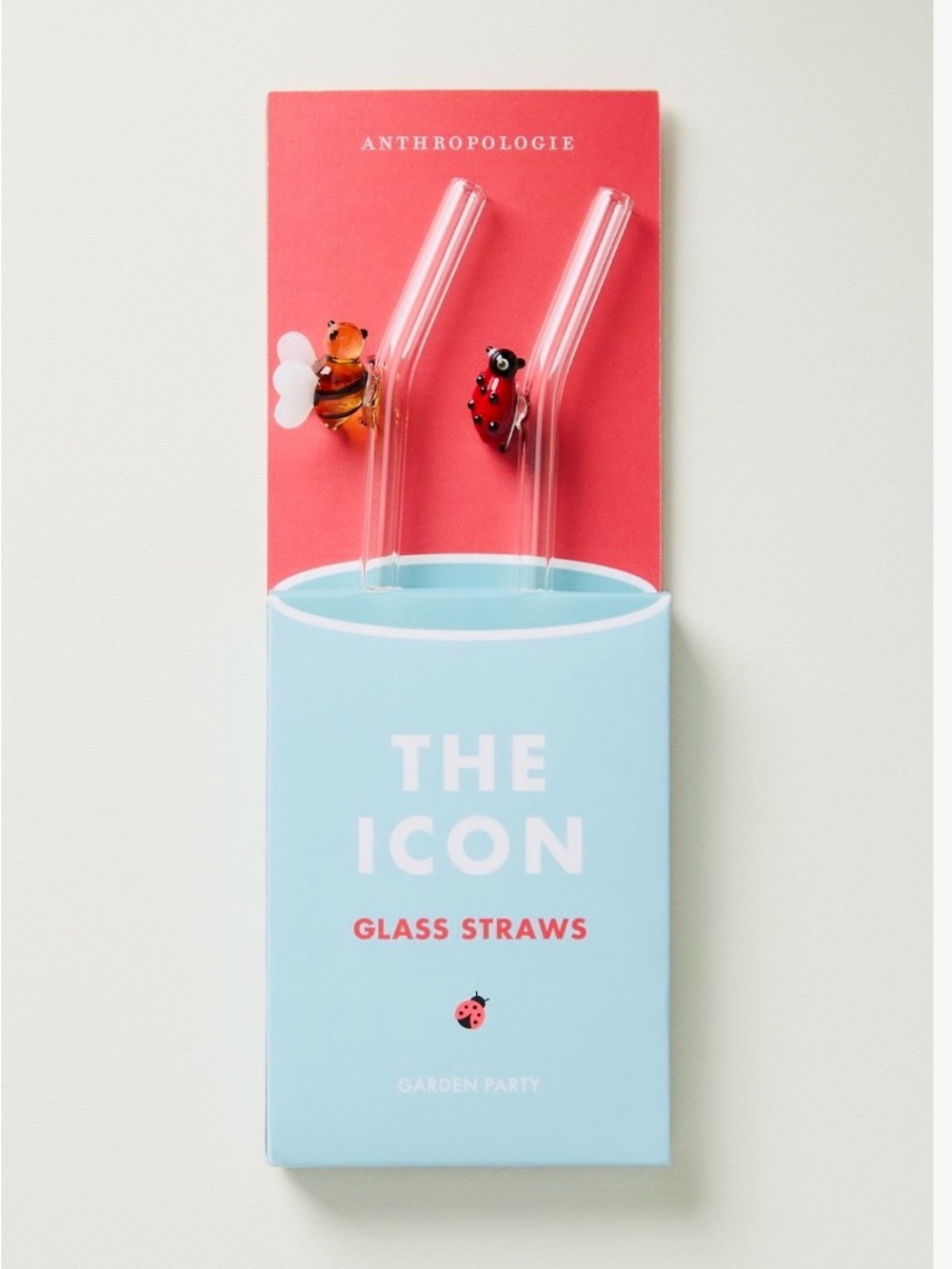 NWT Anthropologie The Icon Glass Straws — 🐞/🐝